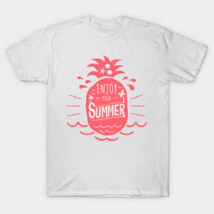 Enjoy Your Summer pink Pineapple - Inspirational T-Shirt